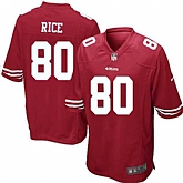 Nike Men & Women & Youth 49ers #80 Rice Red Team Color Game Jersey,baseball caps,new era cap wholesale,wholesale hats